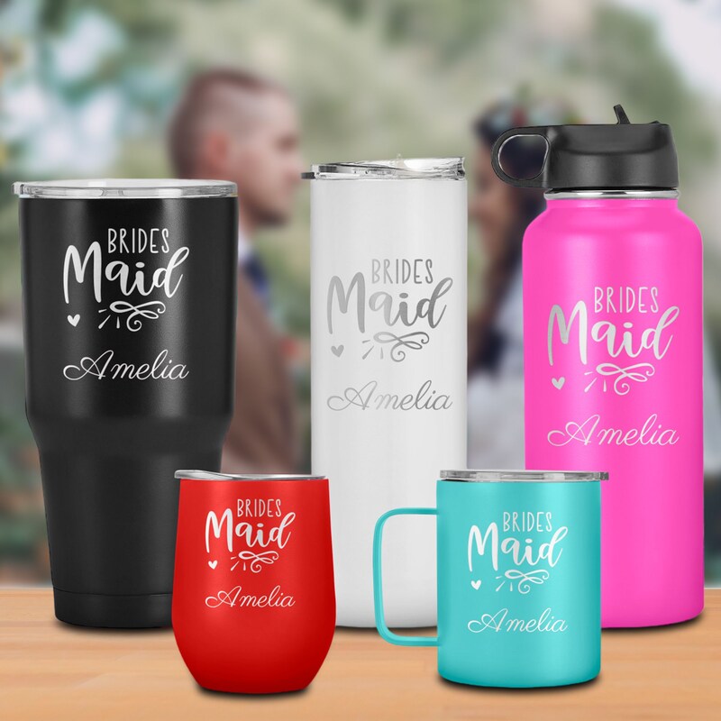 Customized Bridesmaid Name Tumbler, Gift For Friend, Family, Colleagues, Bridesmaid Proposal Gift